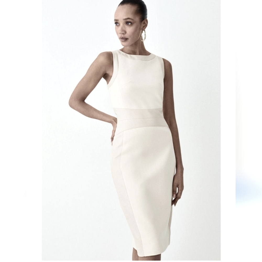 SALE!✨Donna Morgan Ivory Sheath Midi Dress - Size 8